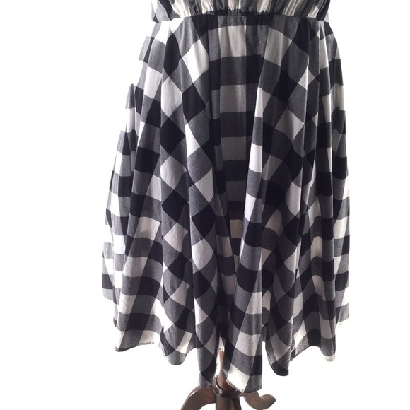 Lane Bryant Gingham Black and White Pinup Style Dress Plus Size - Picture 10 of 12
